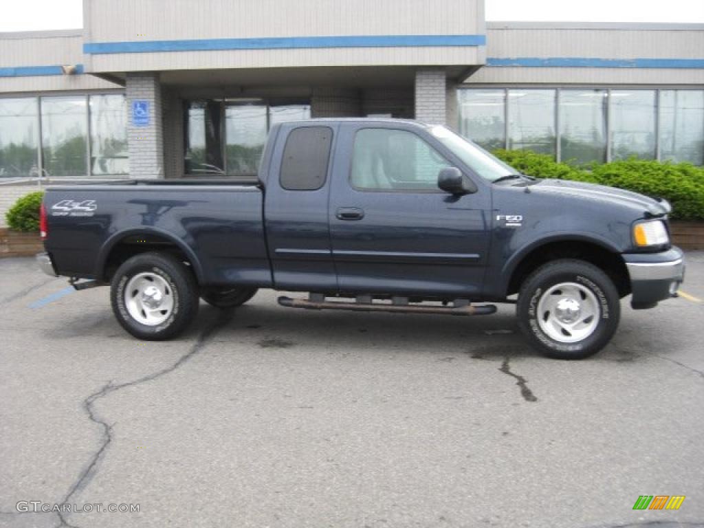 2000 F150 XLT Extended Cab 4x4 - Deep Wedgewood Blue Metallic / Medium Graphite photo #1