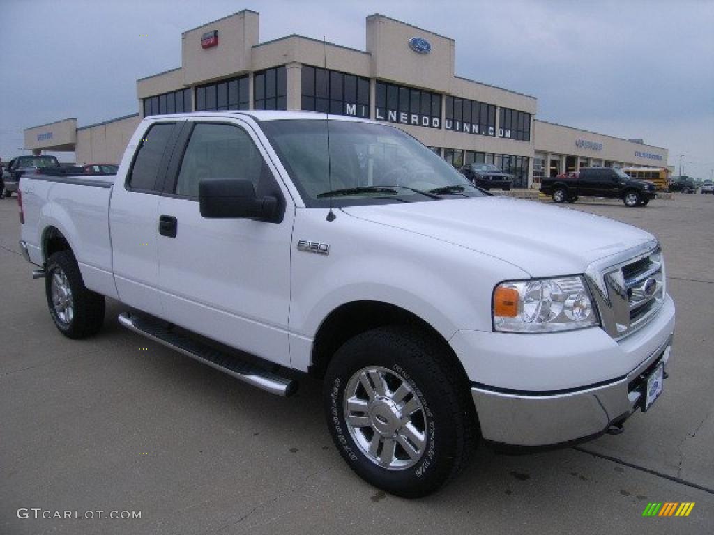 2008 F150 XLT SuperCab 4x4 - Oxford White / Tan photo #1