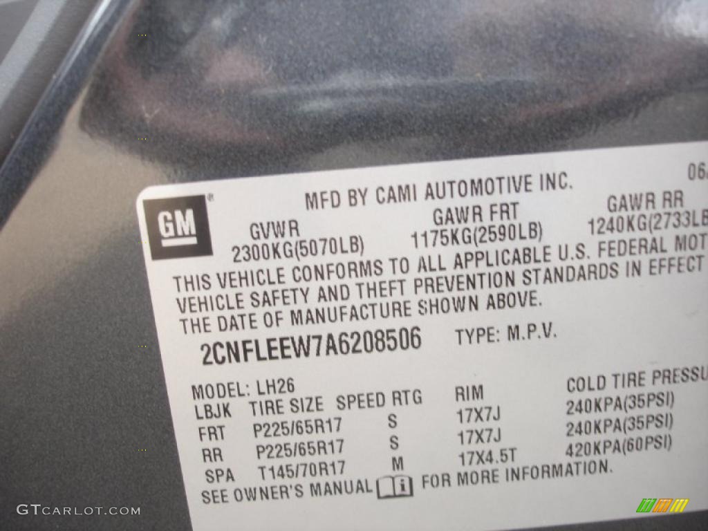 2010 Equinox LT AWD - Cyber Gray Metallic / Jet Black photo #15