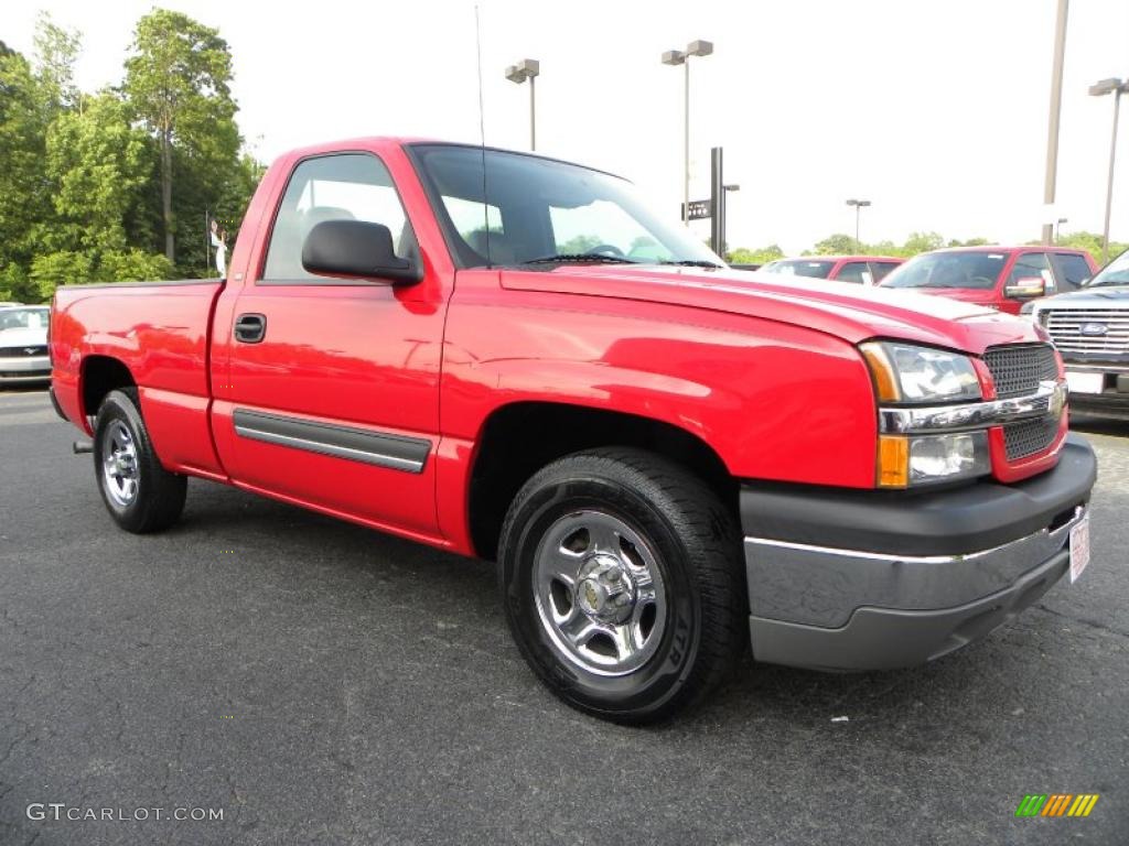 2004 Silverado 1500 Regular Cab - Victory Red / Dark Charcoal photo #1