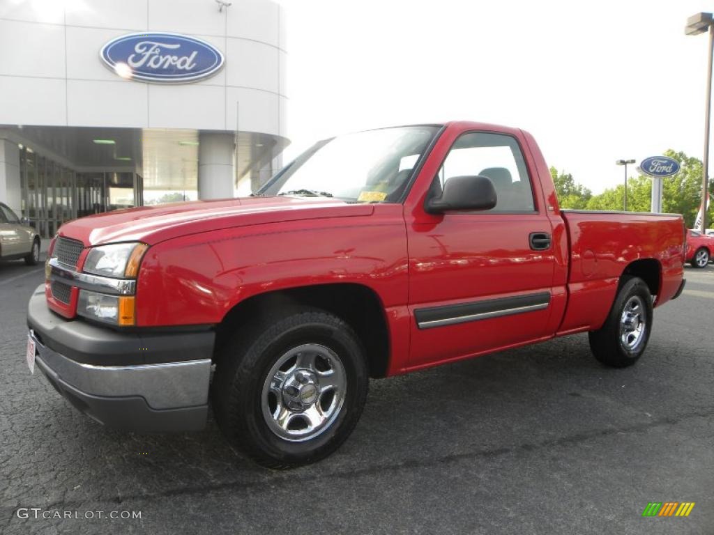 2004 Silverado 1500 Regular Cab - Victory Red / Dark Charcoal photo #6