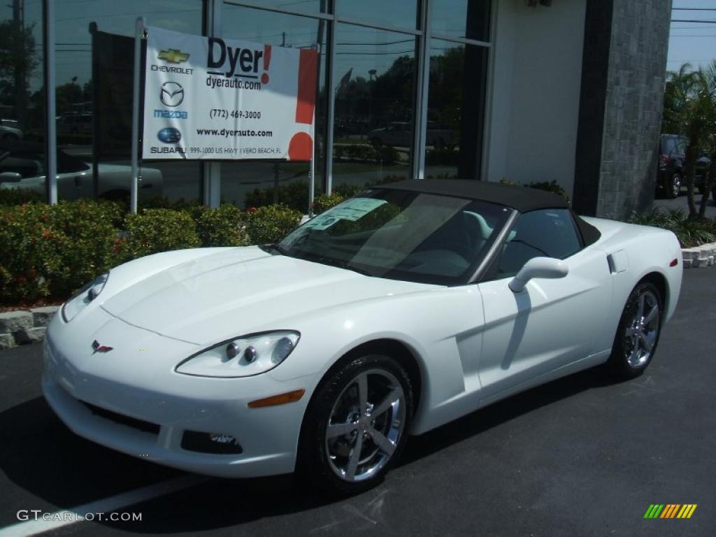 2010 Corvette Convertible - Arctic White / Ebony Black photo #1