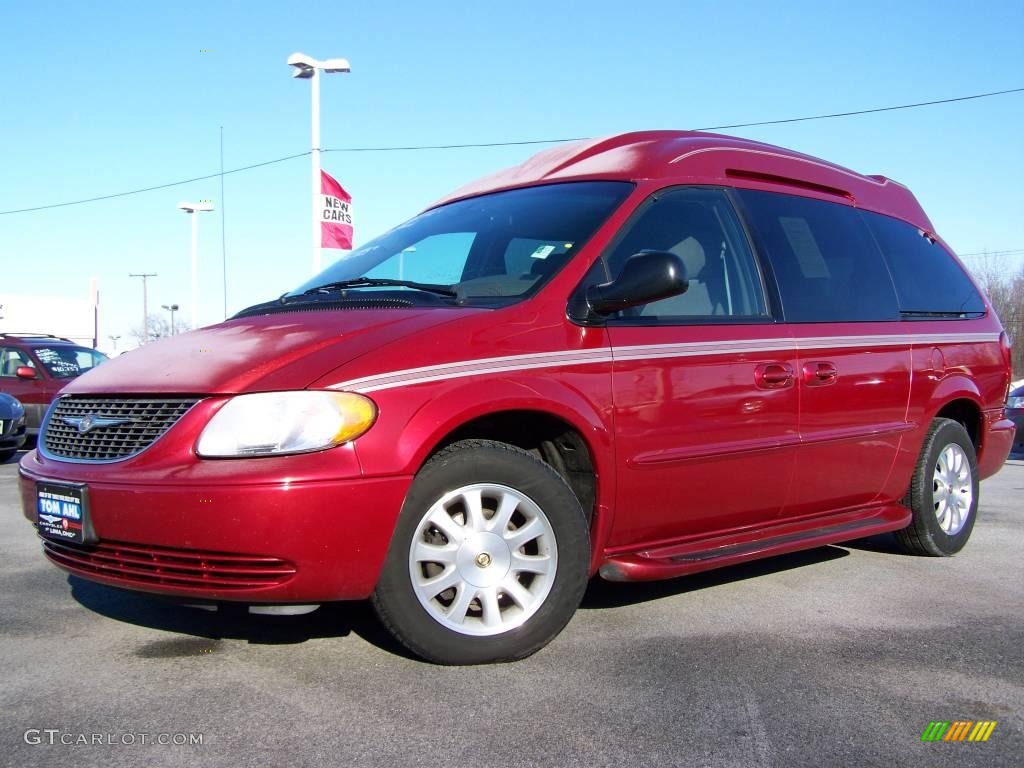 2002 Town & Country LX - Inferno Red Tinted Pearlcoat / Taupe photo #1