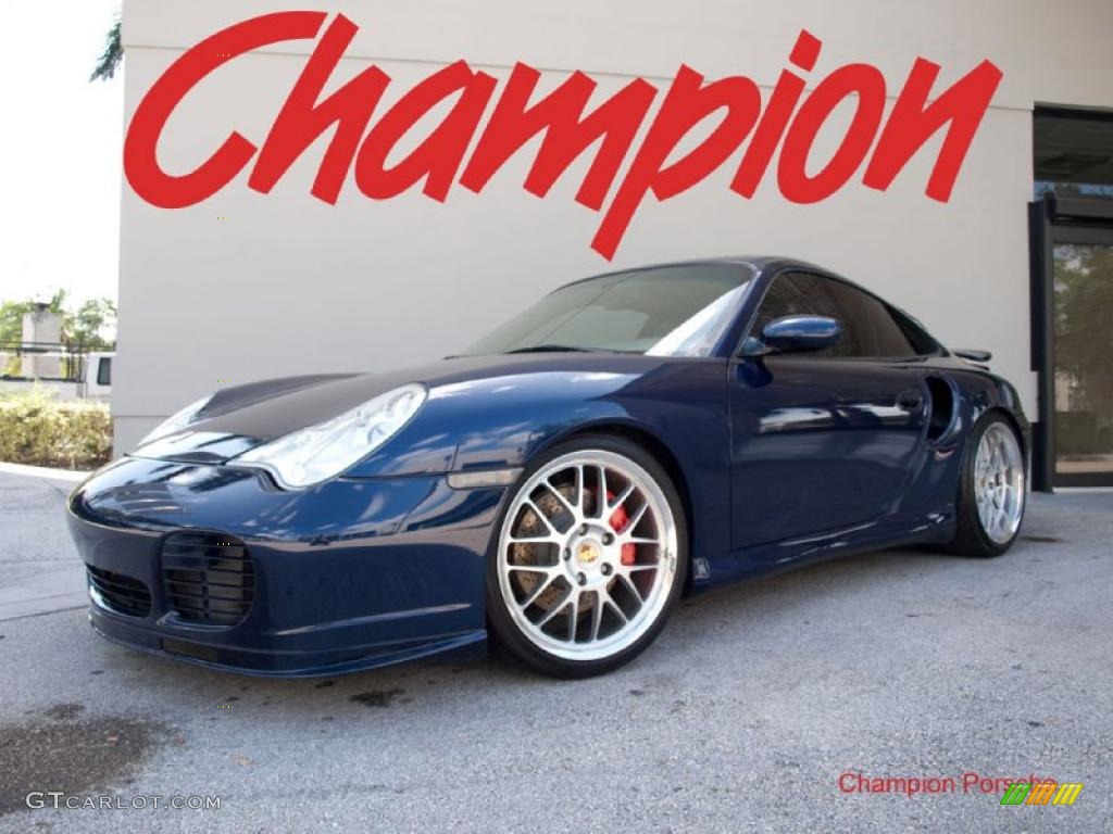 2003 911 Turbo Coupe - Lapis Blue Metallic / Graphite Grey photo #1