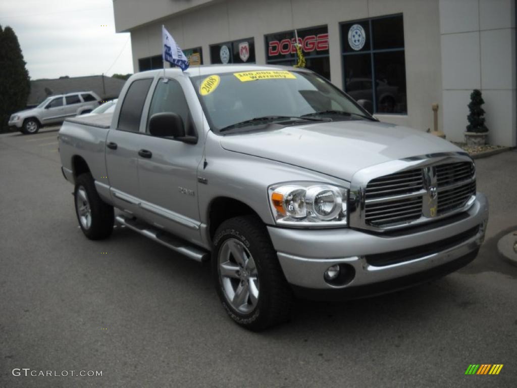 2008 Ram 1500 Big Horn Edition Quad Cab 4x4 - Bright Silver Metallic / Medium Slate Gray photo #18