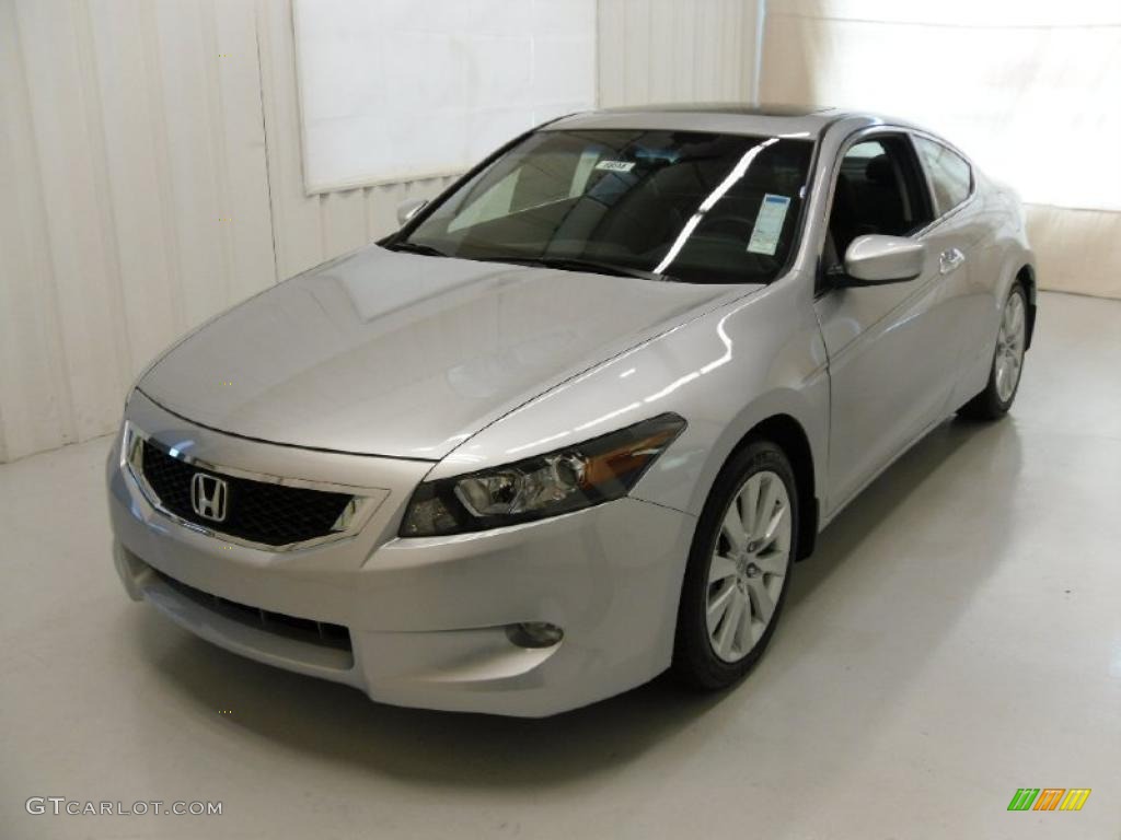 2010 Accord EX-L V6 Coupe - Alabaster Silver Metallic / Black photo #1