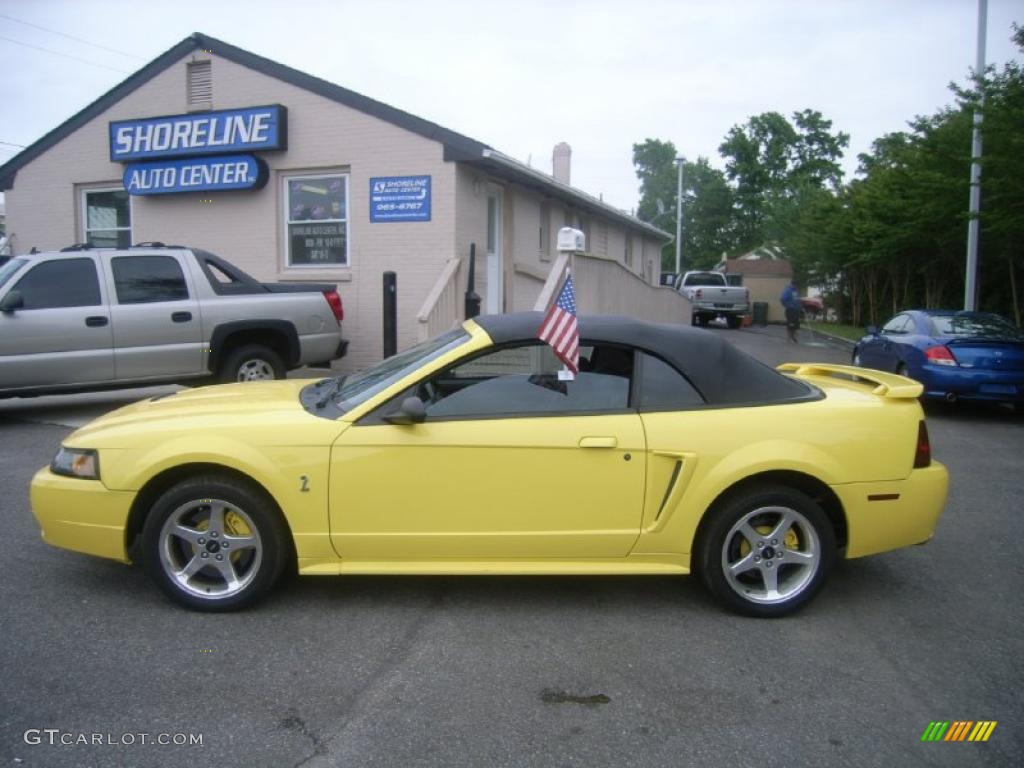 2001 Mustang Cobra Convertible - Zinc Yellow Metallic / Dark Charcoal photo #2