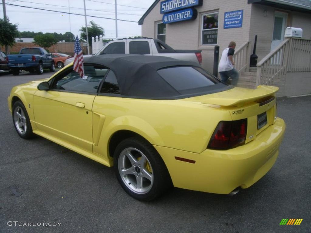2001 Mustang Cobra Convertible - Zinc Yellow Metallic / Dark Charcoal photo #3
