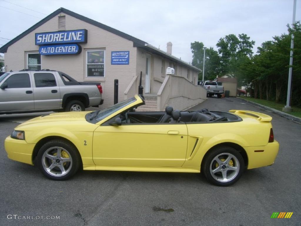 2001 Mustang Cobra Convertible - Zinc Yellow Metallic / Dark Charcoal photo #23