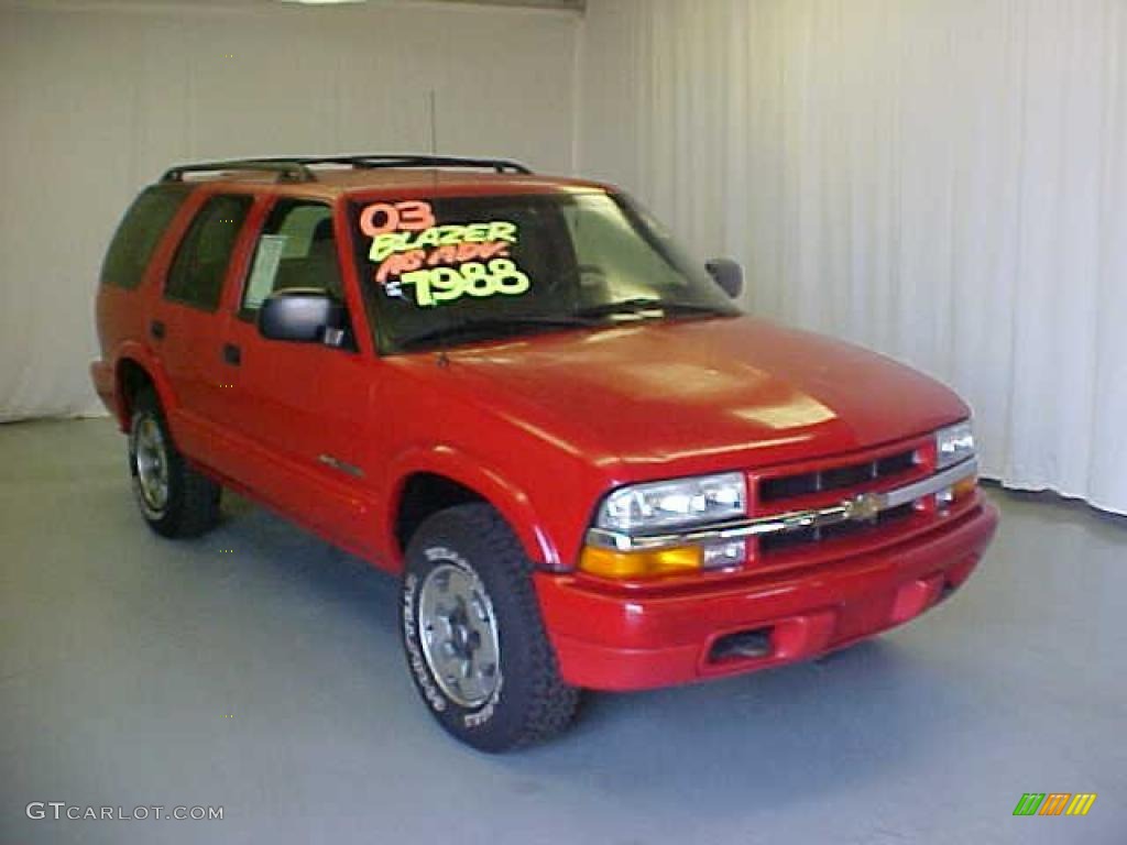 2003 Blazer LS 4x4 - Victory Red / Graphite photo #1