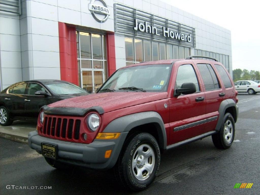 2005 Liberty Sport 4x4 - Inferno Red Crystal Pearl / Khaki photo #1