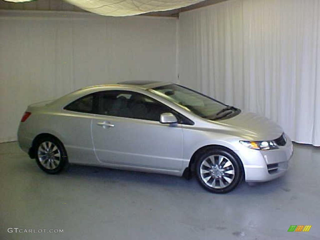 2009 Civic EX Coupe - Alabaster Silver Metallic / Gray photo #3