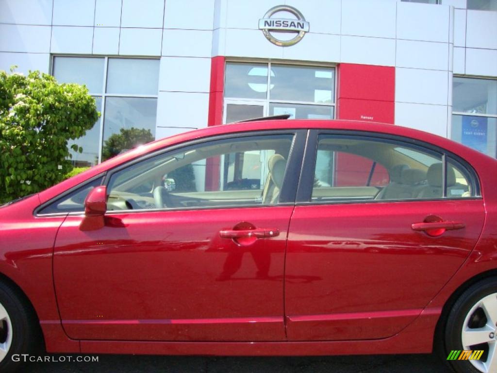 2007 Civic EX Sedan - Tango Red Pearl / Ivory photo #13