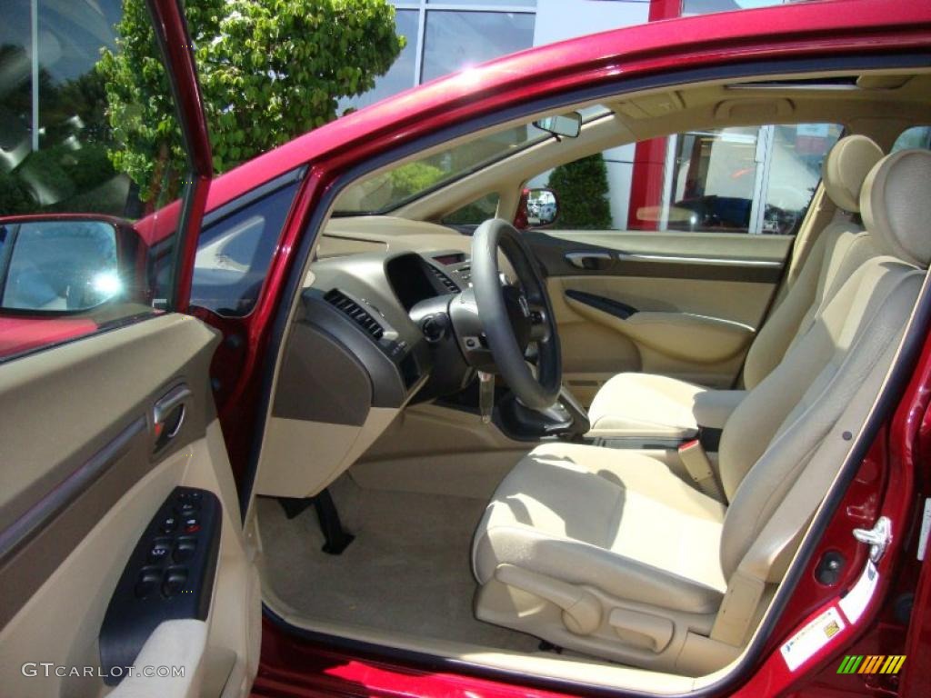 2007 Civic EX Sedan - Tango Red Pearl / Ivory photo #26