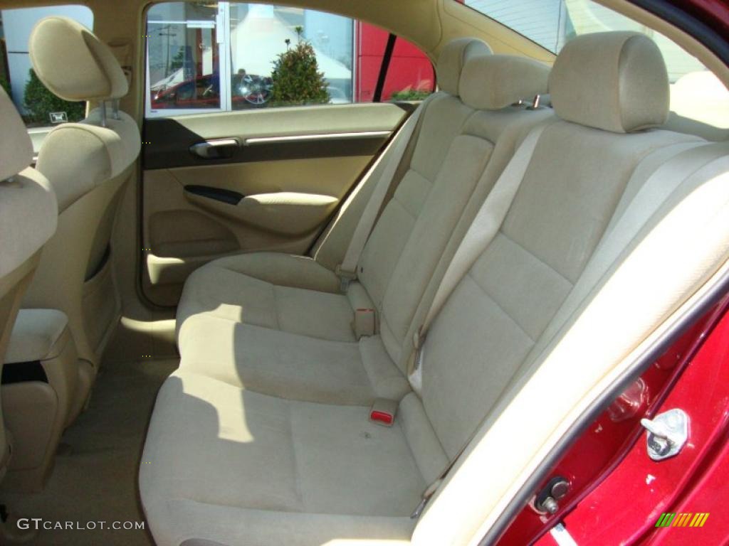2007 Civic EX Sedan - Tango Red Pearl / Ivory photo #35
