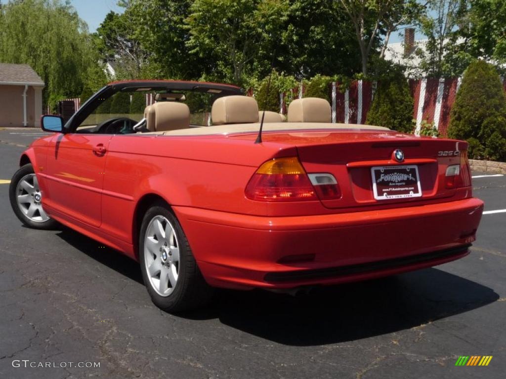 2001 3 Series 325i Convertible - Bright Red / Sand photo #4