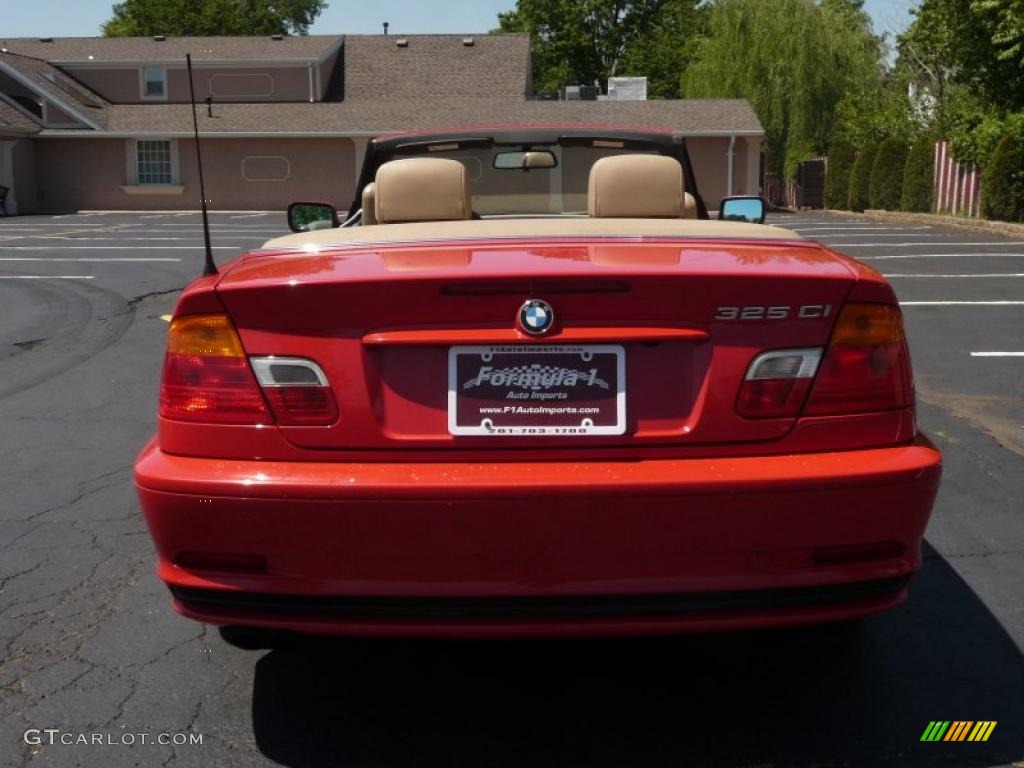 2001 3 Series 325i Convertible - Bright Red / Sand photo #7