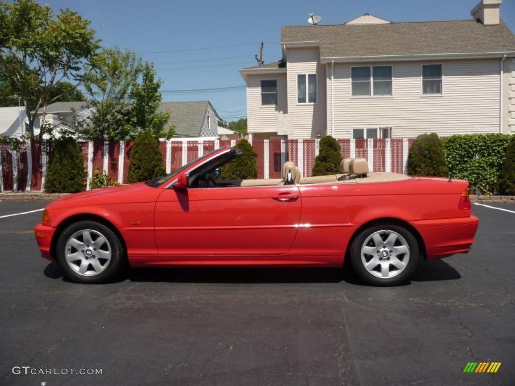 2001 3 Series 325i Convertible - Bright Red / Sand photo #8
