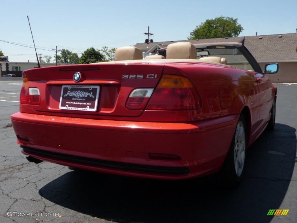 2001 3 Series 325i Convertible - Bright Red / Sand photo #10