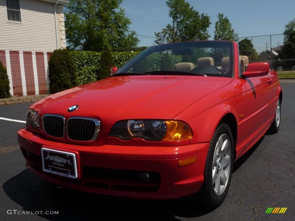 2001 3 Series 325i Convertible - Bright Red / Sand photo #13