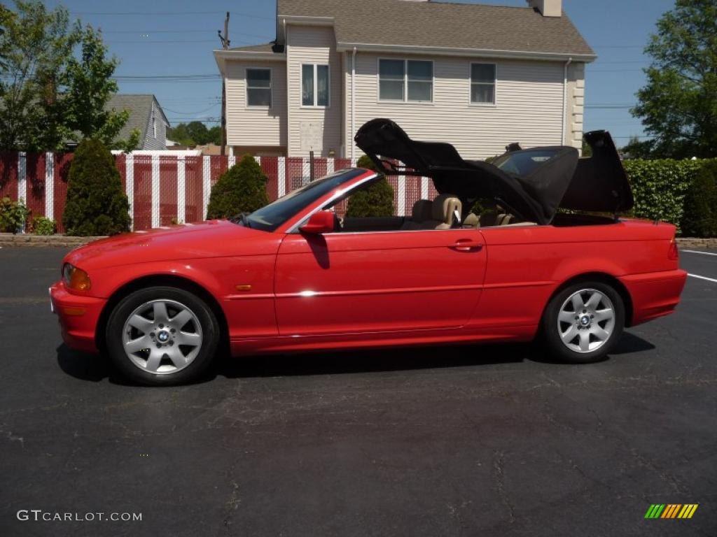 2001 3 Series 325i Convertible - Bright Red / Sand photo #24