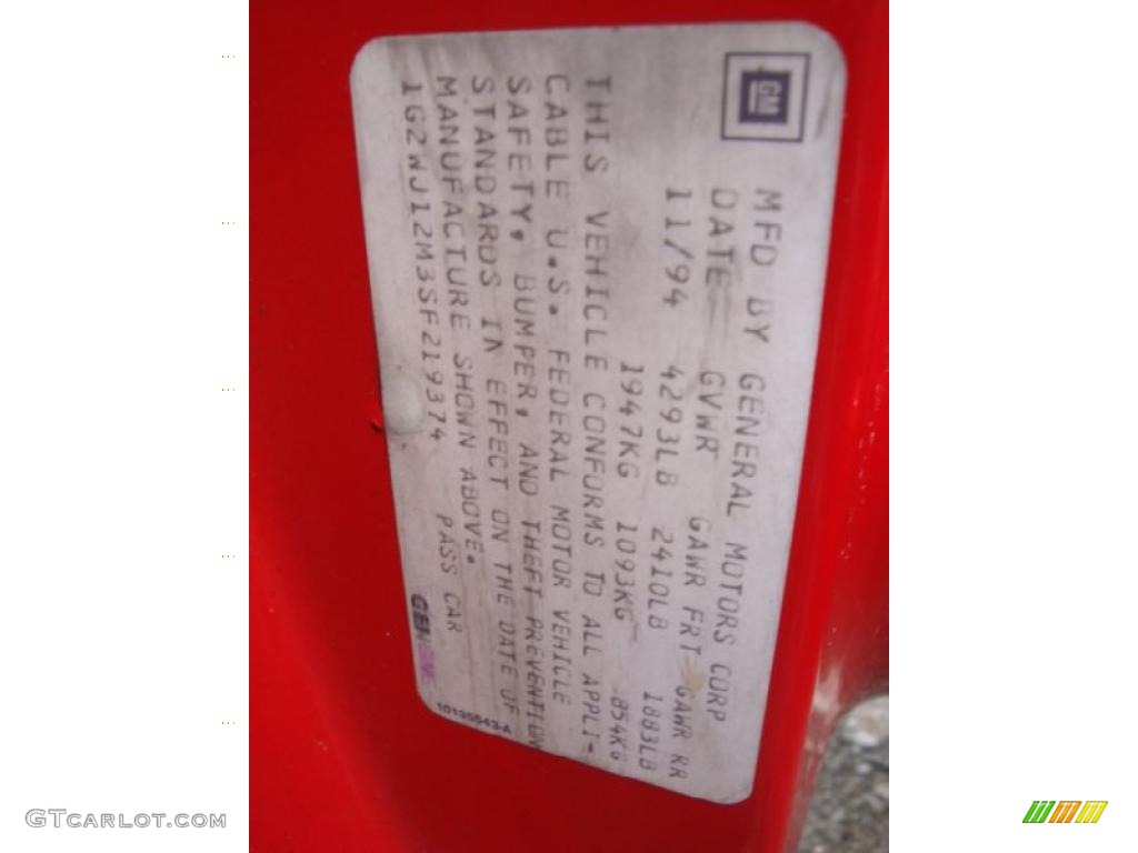 1995 Grand Prix SE Coupe - Bright Red / Tan photo #14