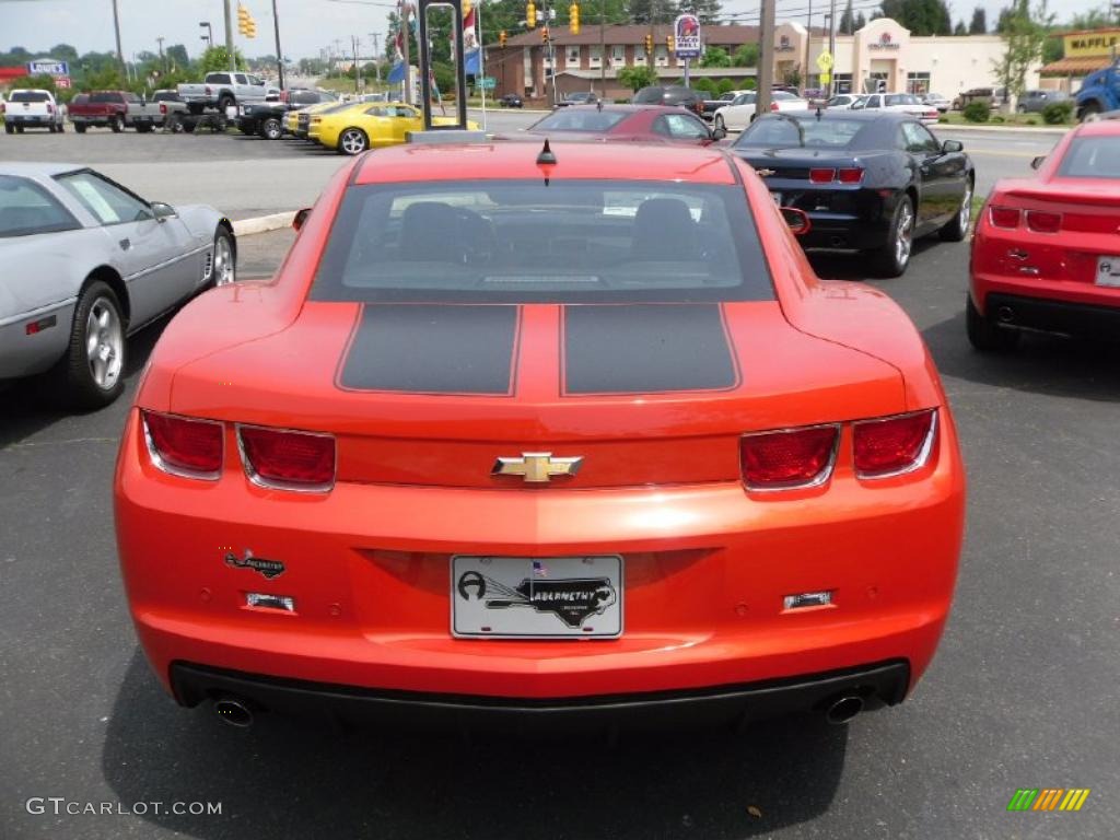 2010 Camaro LT Coupe - Inferno Orange Metallic / Black photo #3