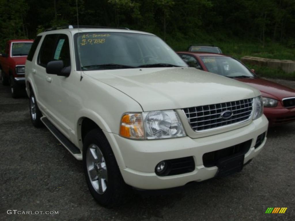 2003 Explorer Limited 4x4 - Ceramic White Tri Coat / Medium Parchment Beige photo #1