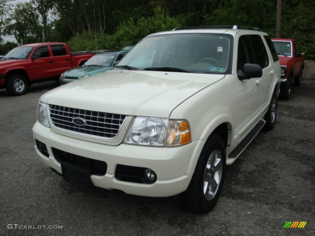 2003 Explorer Limited 4x4 - Ceramic White Tri Coat / Medium Parchment Beige photo #5