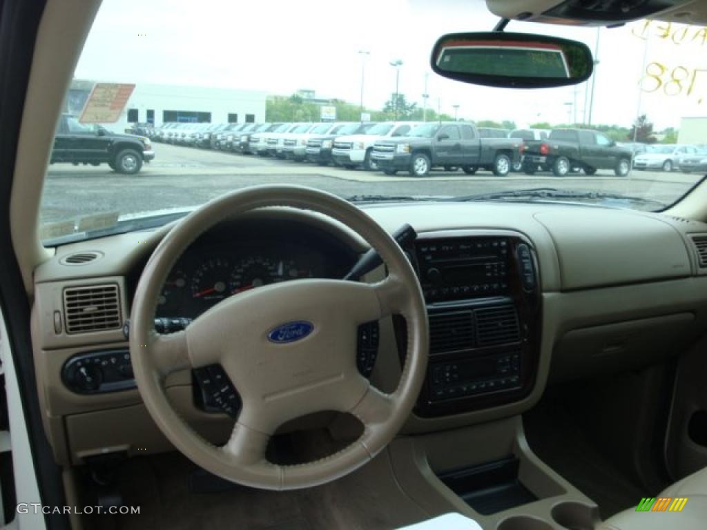 2003 Explorer Limited 4x4 - Ceramic White Tri Coat / Medium Parchment Beige photo #11