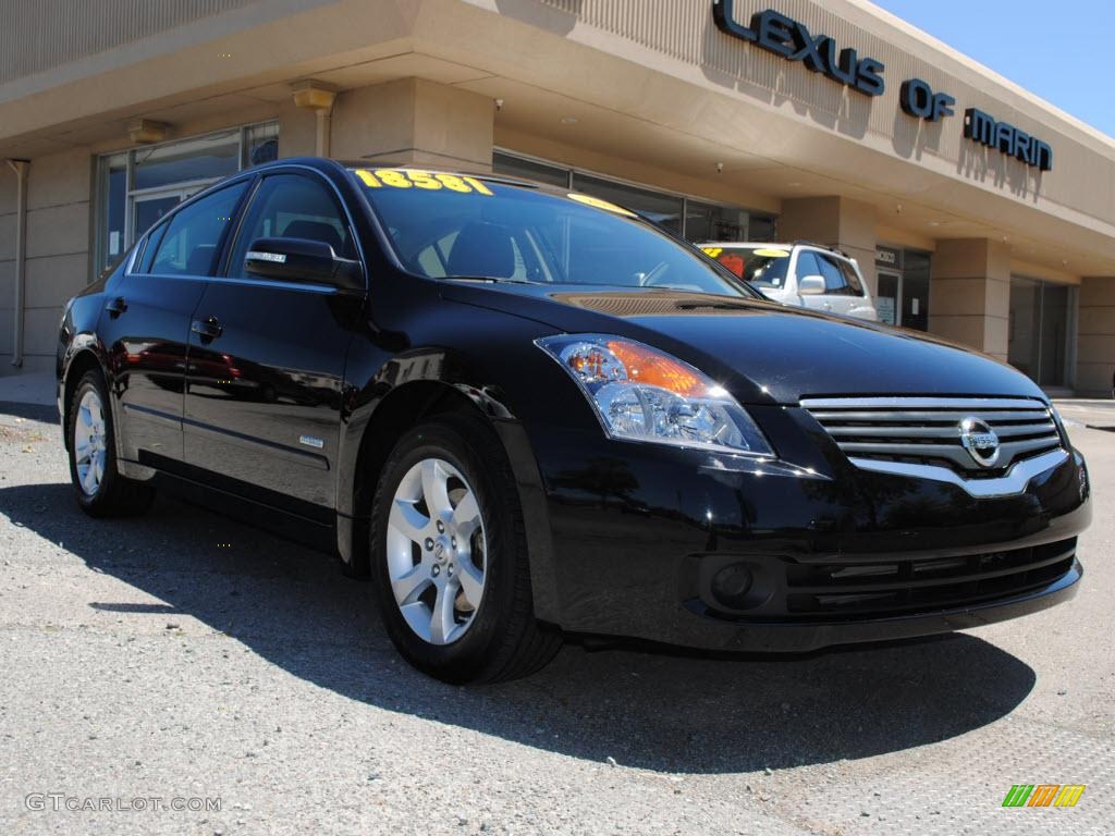 2008 Altima Hybrid - Super Black / Charcoal photo #1