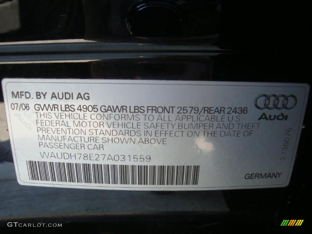 2007 A4 3.2 quattro Sedan - Brilliant Black / Ebony photo #16