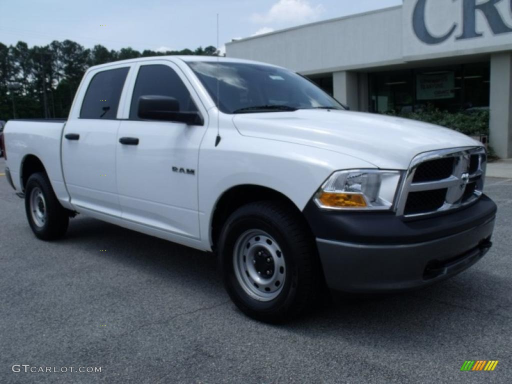 2010 Ram 1500 ST Crew Cab 4x4 - Stone White / Dark Slate/Medium Graystone photo #2