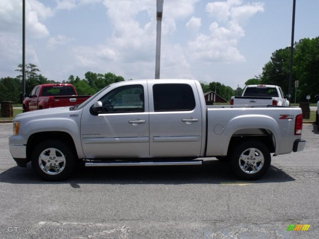 2010 Sierra 1500 SLE Crew Cab - Pure Silver Metallic / Dark Titanium photo #5