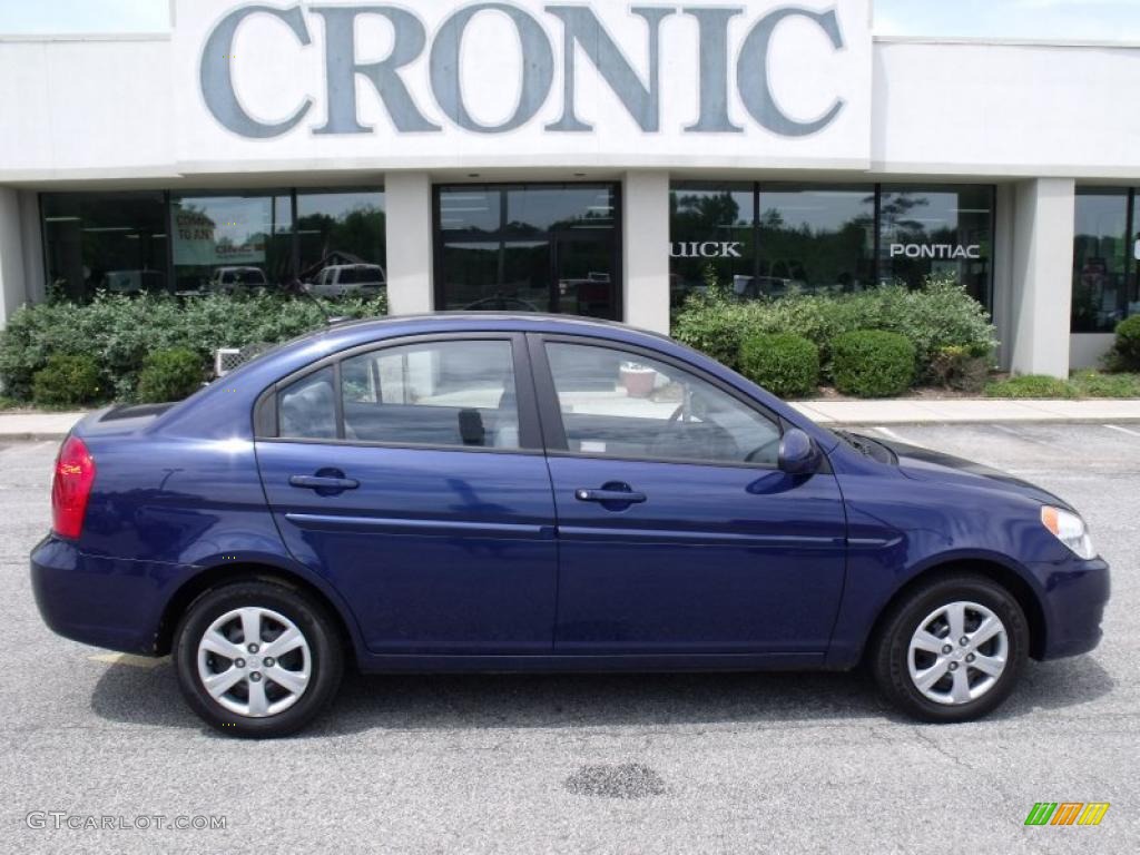 2009 Accent GLS 4 Door - Dark Sapphire Blue / Gray photo #1