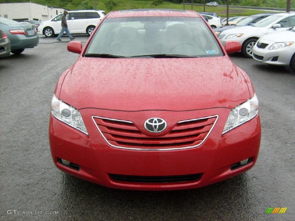 2009 Camry XLE V6 - Barcelona Red Metallic / Bisque photo #2
