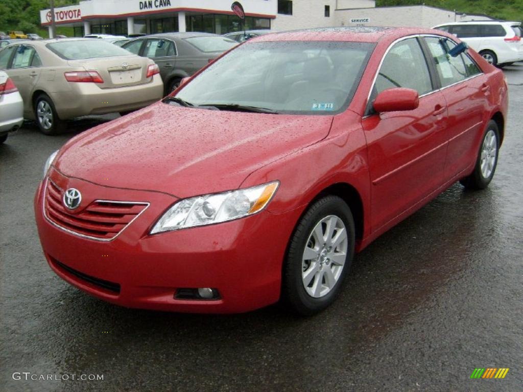 2009 Camry XLE V6 - Barcelona Red Metallic / Bisque photo #3