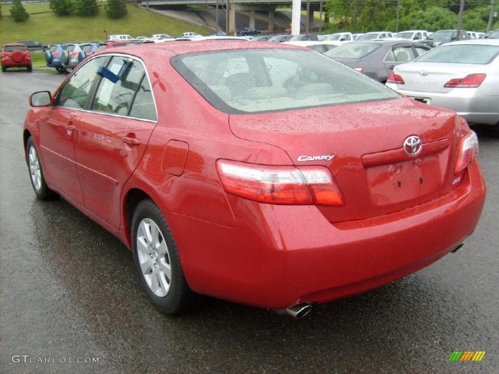 2009 Camry XLE V6 - Barcelona Red Metallic / Bisque photo #4