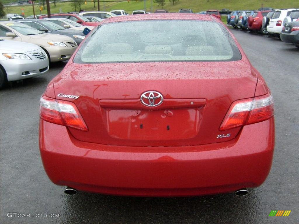 2009 Camry XLE V6 - Barcelona Red Metallic / Bisque photo #5
