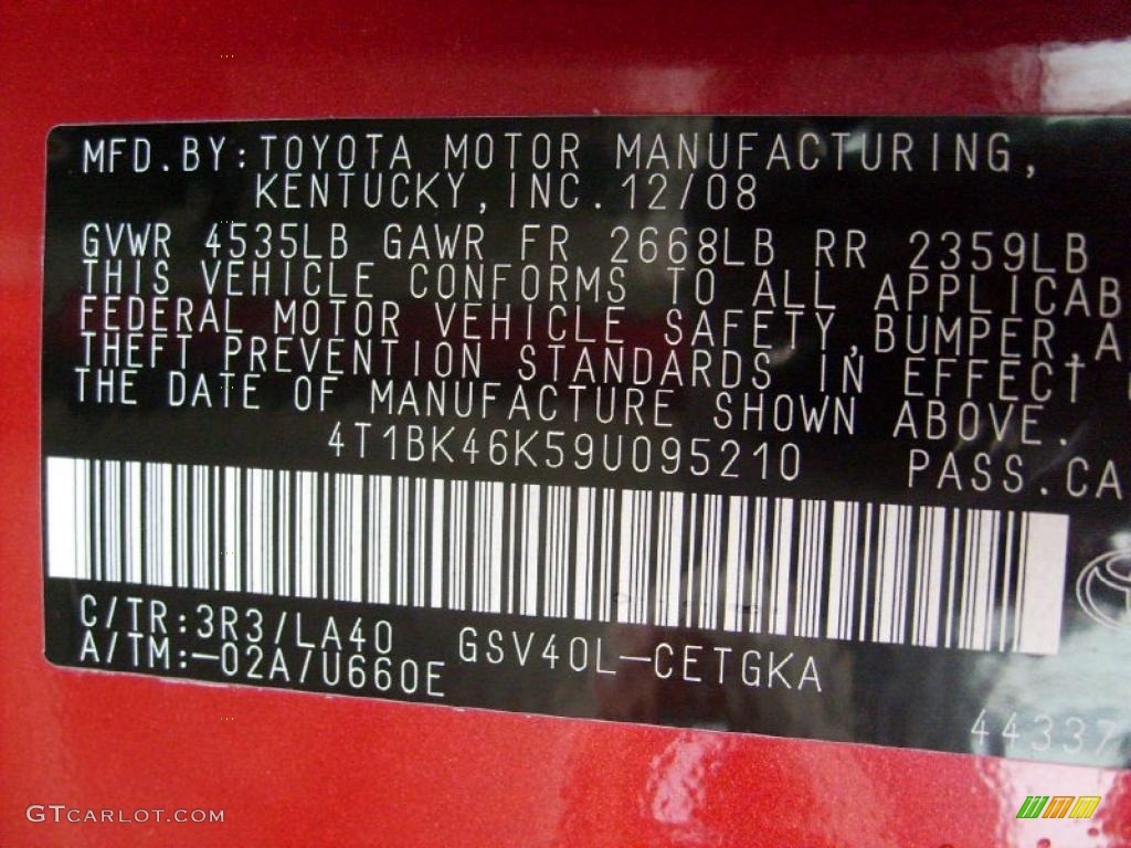 2009 Camry XLE V6 - Barcelona Red Metallic / Bisque photo #13