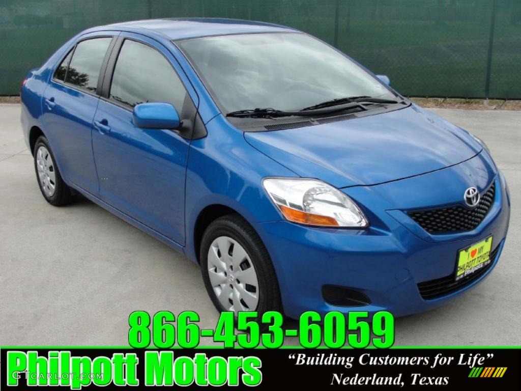 2009 Yaris Sedan - Blue Streak Metallic / Dark Charcoal photo #1