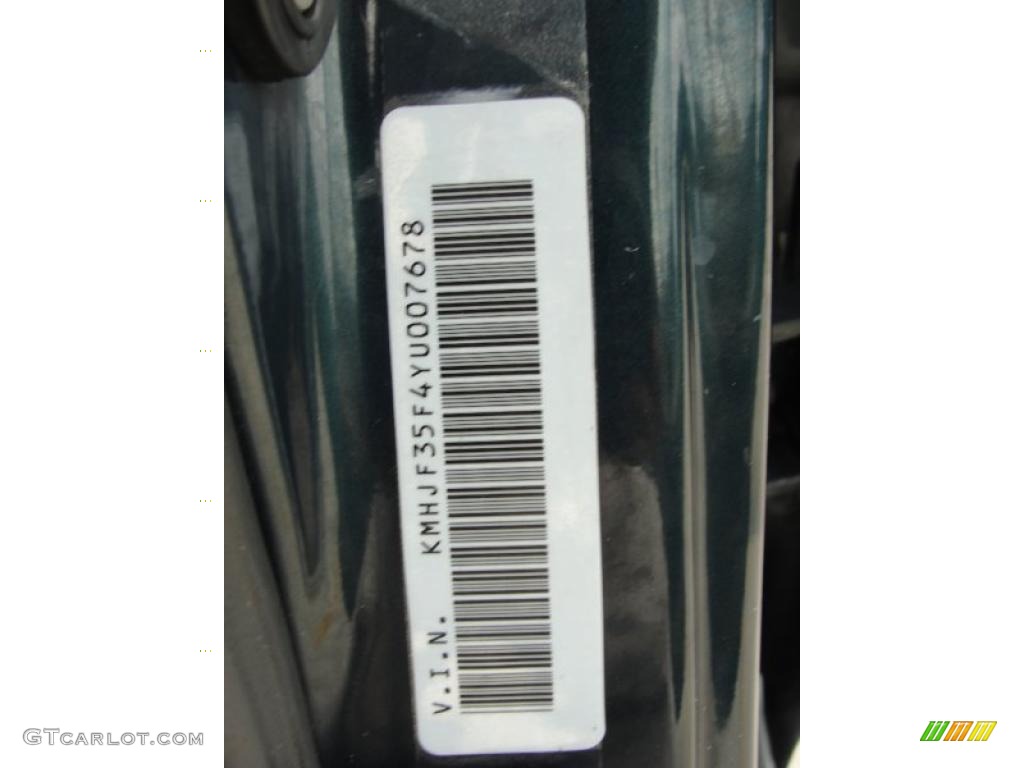 2000 Elantra GLS Sedan - Forest Green / Gray photo #43