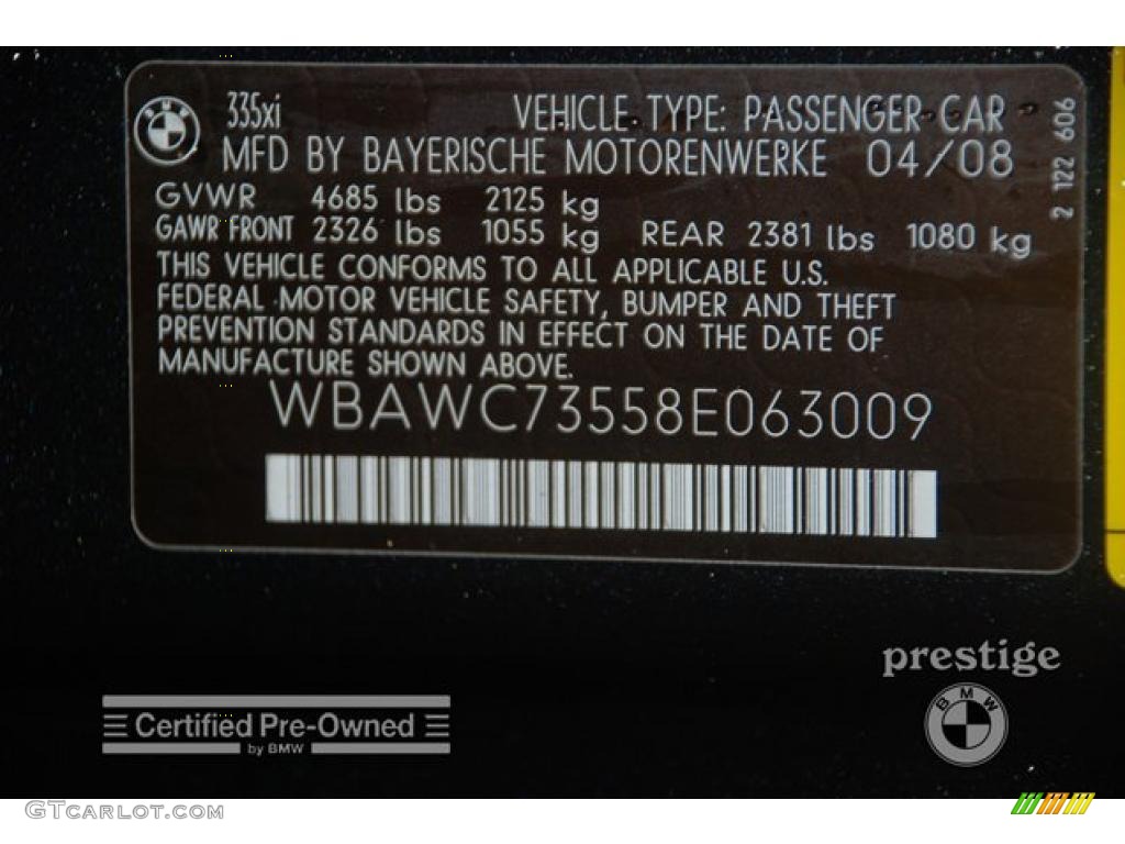 2008 3 Series 335xi Coupe - Jet Black / Saddle Brown/Black photo #8
