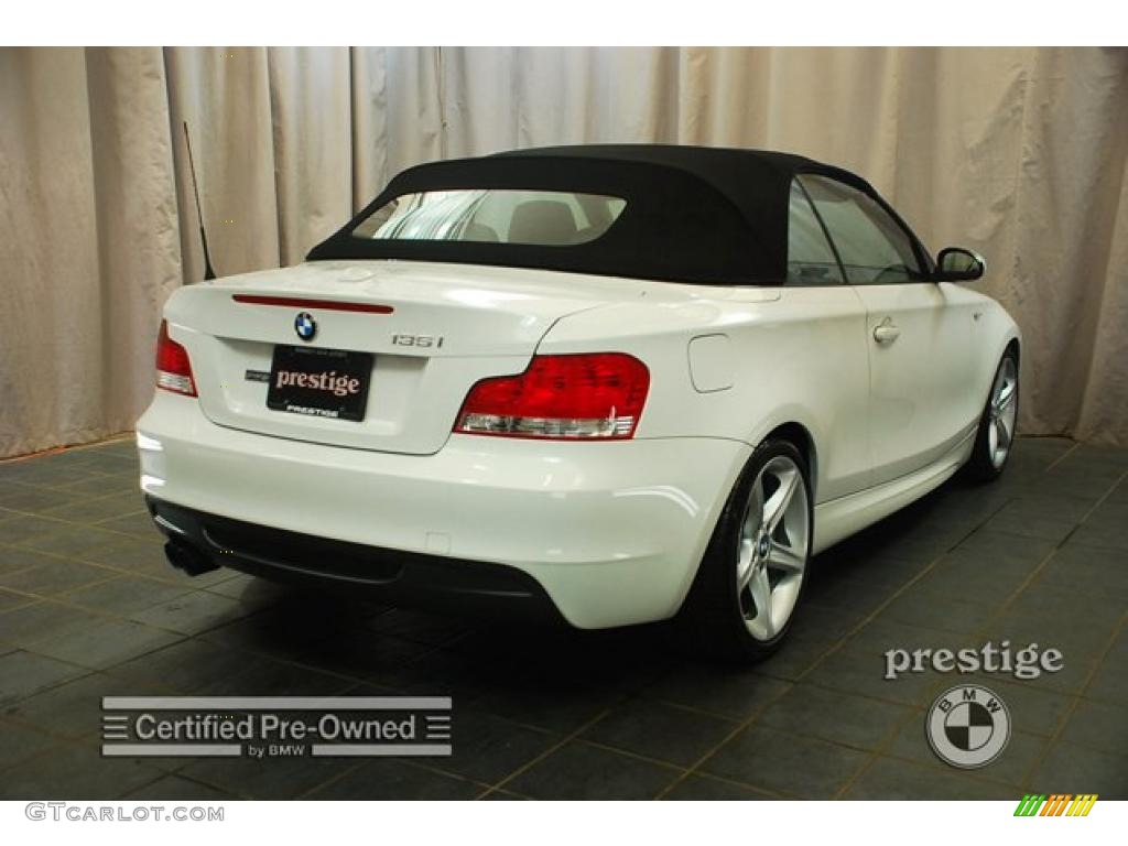 2008 1 Series 135i Convertible - Alpine White / Coral Red photo #2