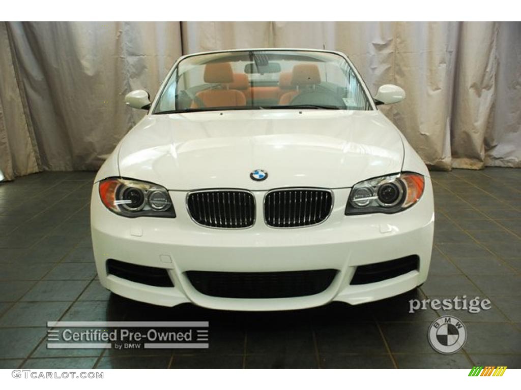 2008 1 Series 135i Convertible - Alpine White / Coral Red photo #8