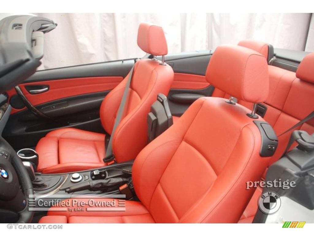 2008 1 Series 135i Convertible - Alpine White / Coral Red photo #12