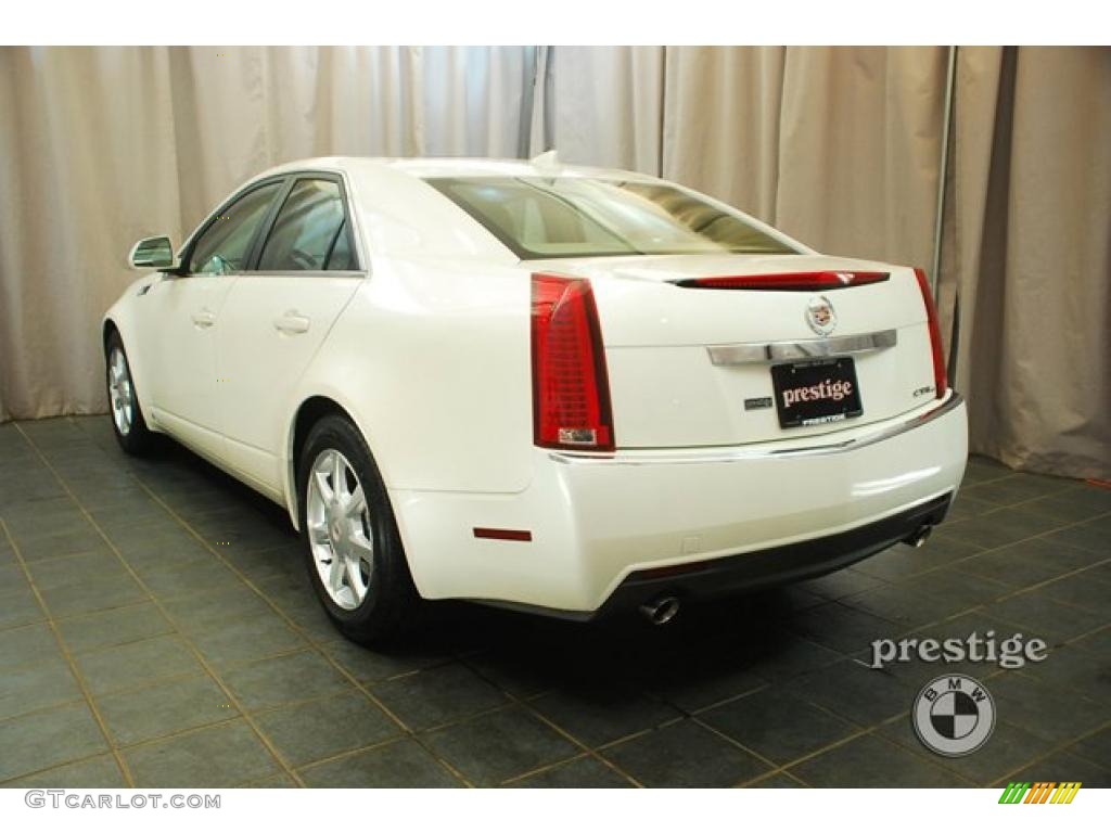 2009 CTS 4 AWD Sedan - White Diamond Tri-Coat / Cashmere/Cocoa photo #4