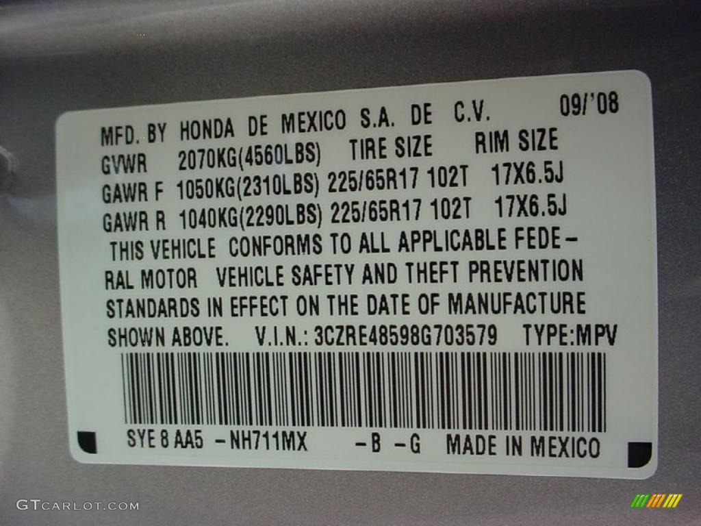 2008 CR-V EX 4WD - Whistler Silver Metallic / Gray photo #30