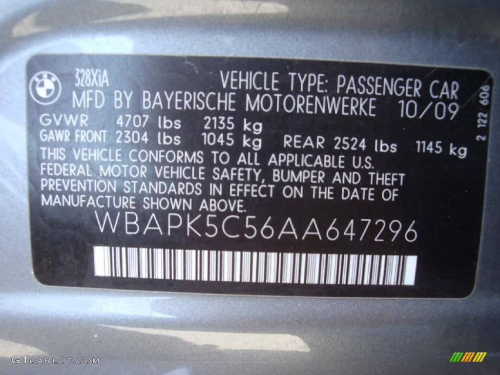 2010 3 Series 328i xDrive Sedan - Space Gray Metallic / Black photo #17