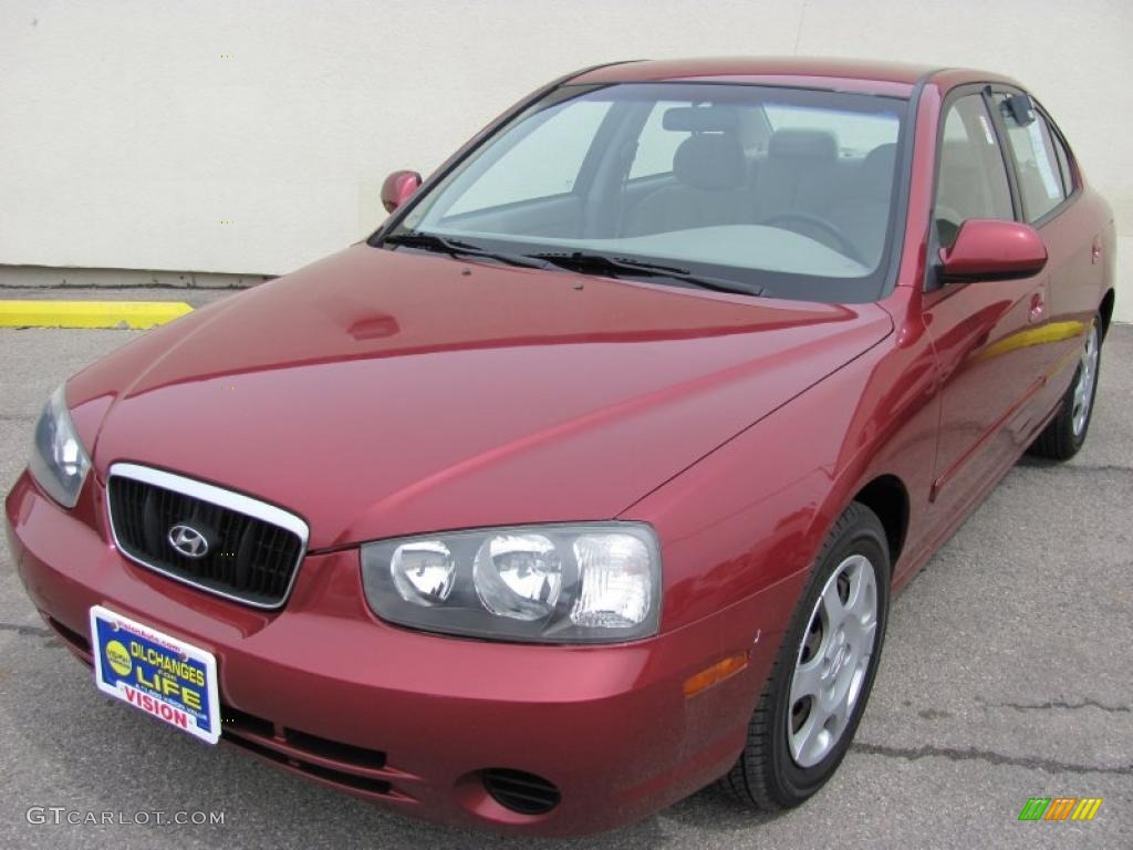 2003 Elantra GLS Sedan - Chianti Red / Gray photo #1